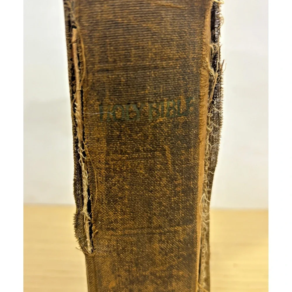 Antique Holy Bible KJV Pocket Edition Cloth Bound Detached Cover Religious
